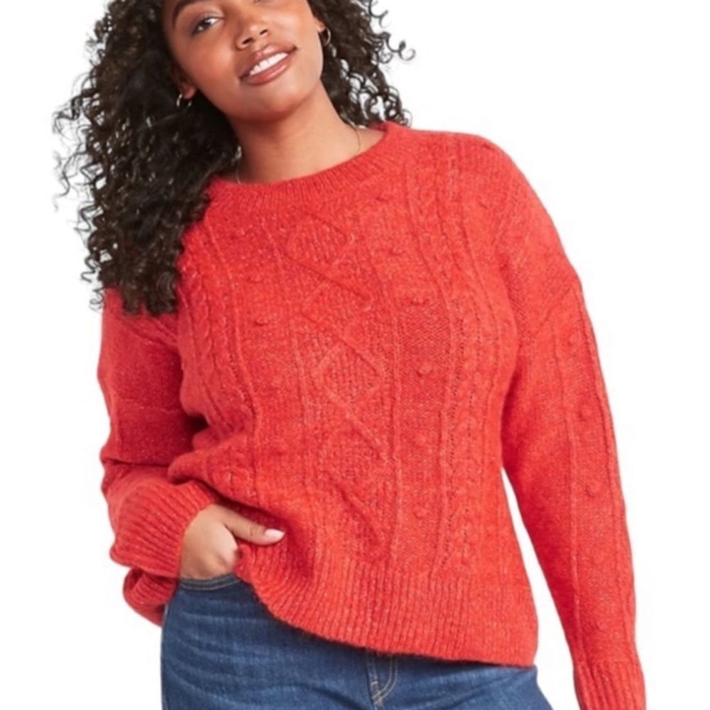 NWT! Marled Cable-Knit Popcorn Sweater for Women - Size Small ♣️